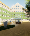 Sådan kommer udemiljøet ved Grønnegården til at se ud. Illustration: Olga Mabelenge