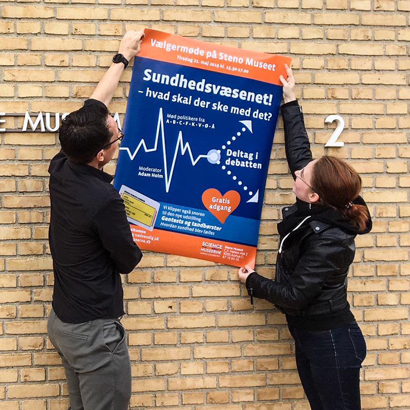 Deltag i et utraditionelt vælgermøde på Steno Museet og få otte politikeres bud på fremtidens sundhedsvæsen. Foto: Steno Museet.